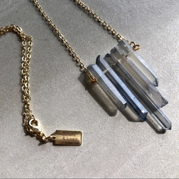 Smoky Quartz Crystal Point Necklace 14k gold - Picture 4 of 8